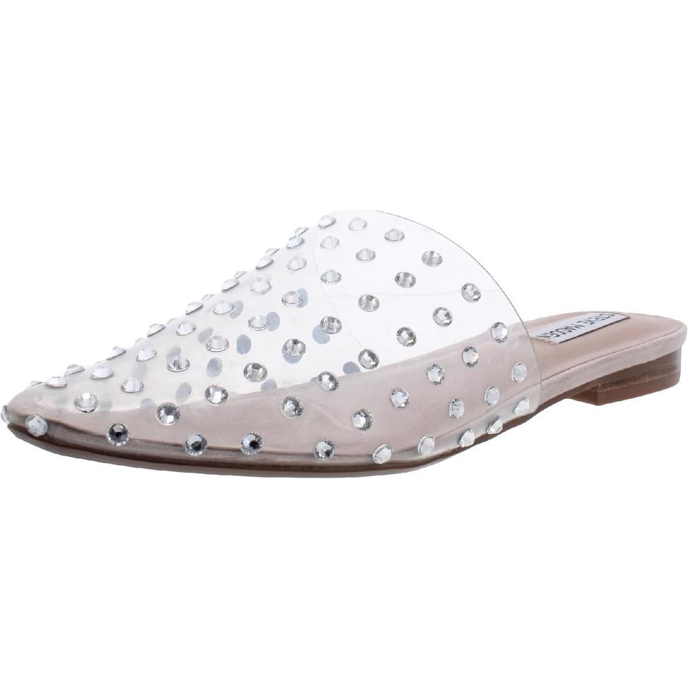 Steve Madden Womens Tanna Rhinestone Flats Slides Mules Shoes NWT